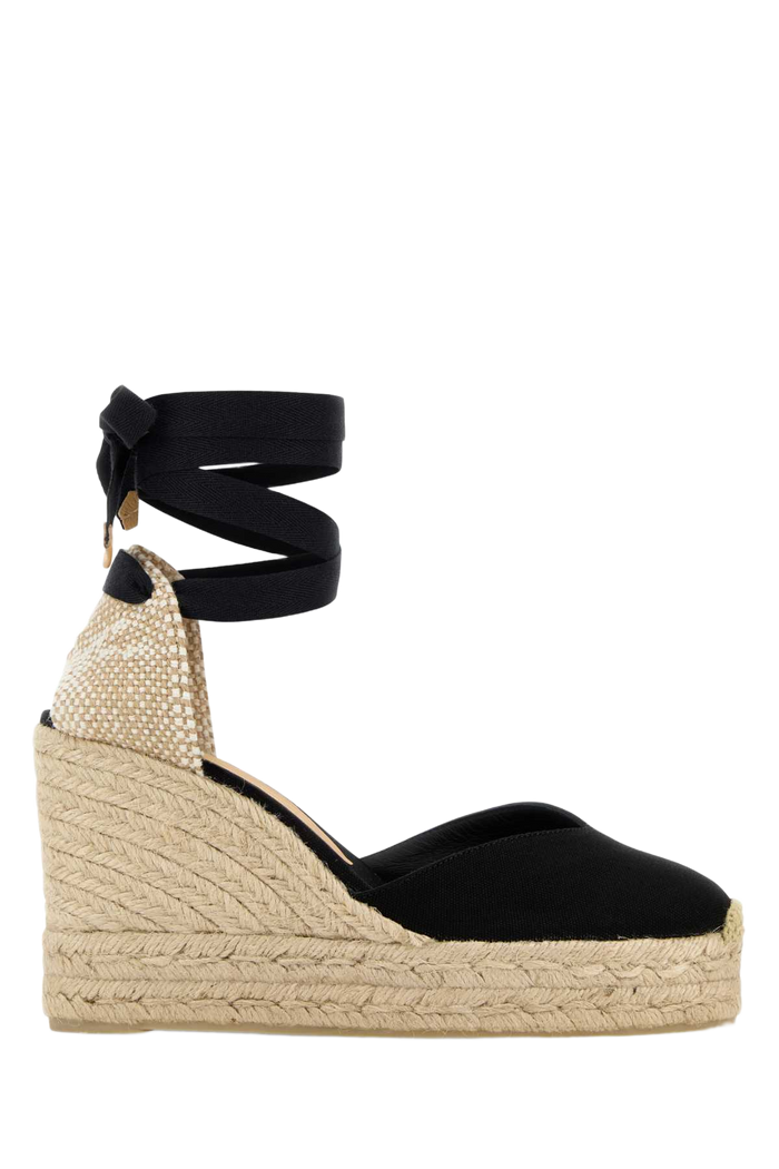 Black Canvas Chiara Wedges Negro Espadrillas