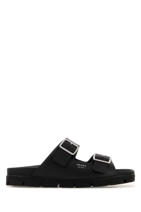 Prada Exterior: 100% Leather slider in black