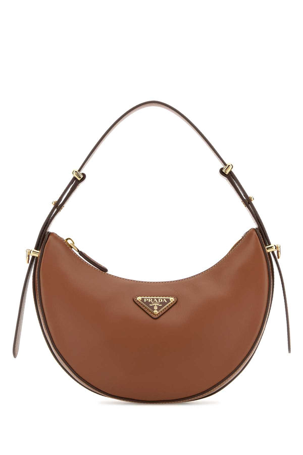 Prada Exterior: 100% Leather shoulder bag in cognac