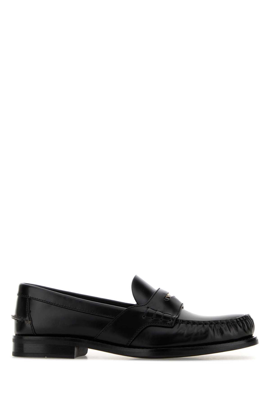 Prada Exterior: 100% Leather; Interior: 100% Leather; Sole: Rubber loafer in black