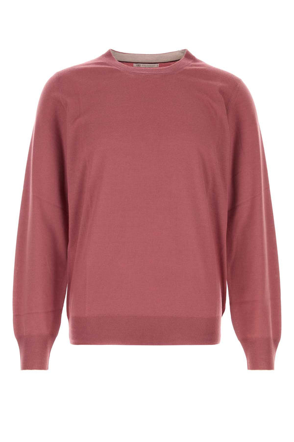Brunello Cucinelli Lunga 90% Wool sweater in pink