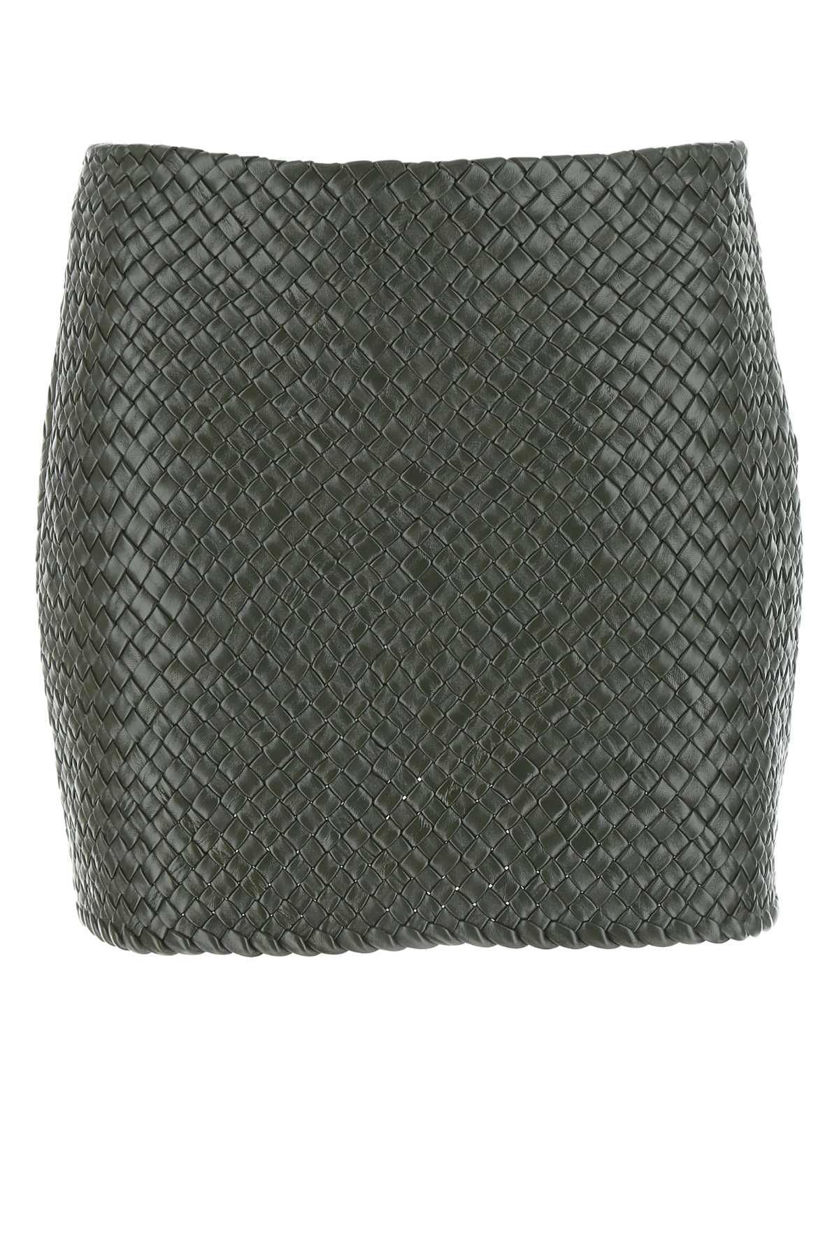 Army Green Leather Mini Skirt 2275 Exterior: Gonne