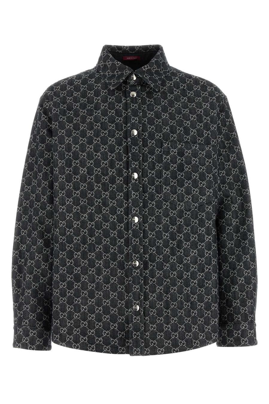 Gucci Denim Exterior: 100% Cotton; Interior: 55% Polyester 45% Wool shirt in navy
