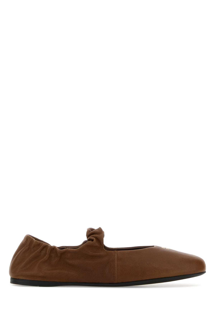 Brown Nappa Leather Ballerinas Rovere Ballerine