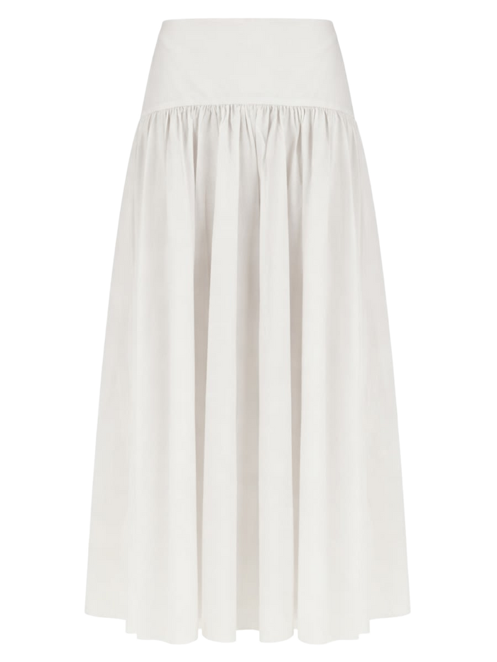 Gonna Procida White Cotton Elastane Skirt