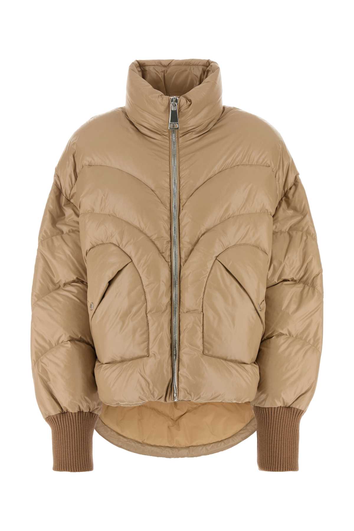 Beige Nylon Down Jacket Champagne Piumini