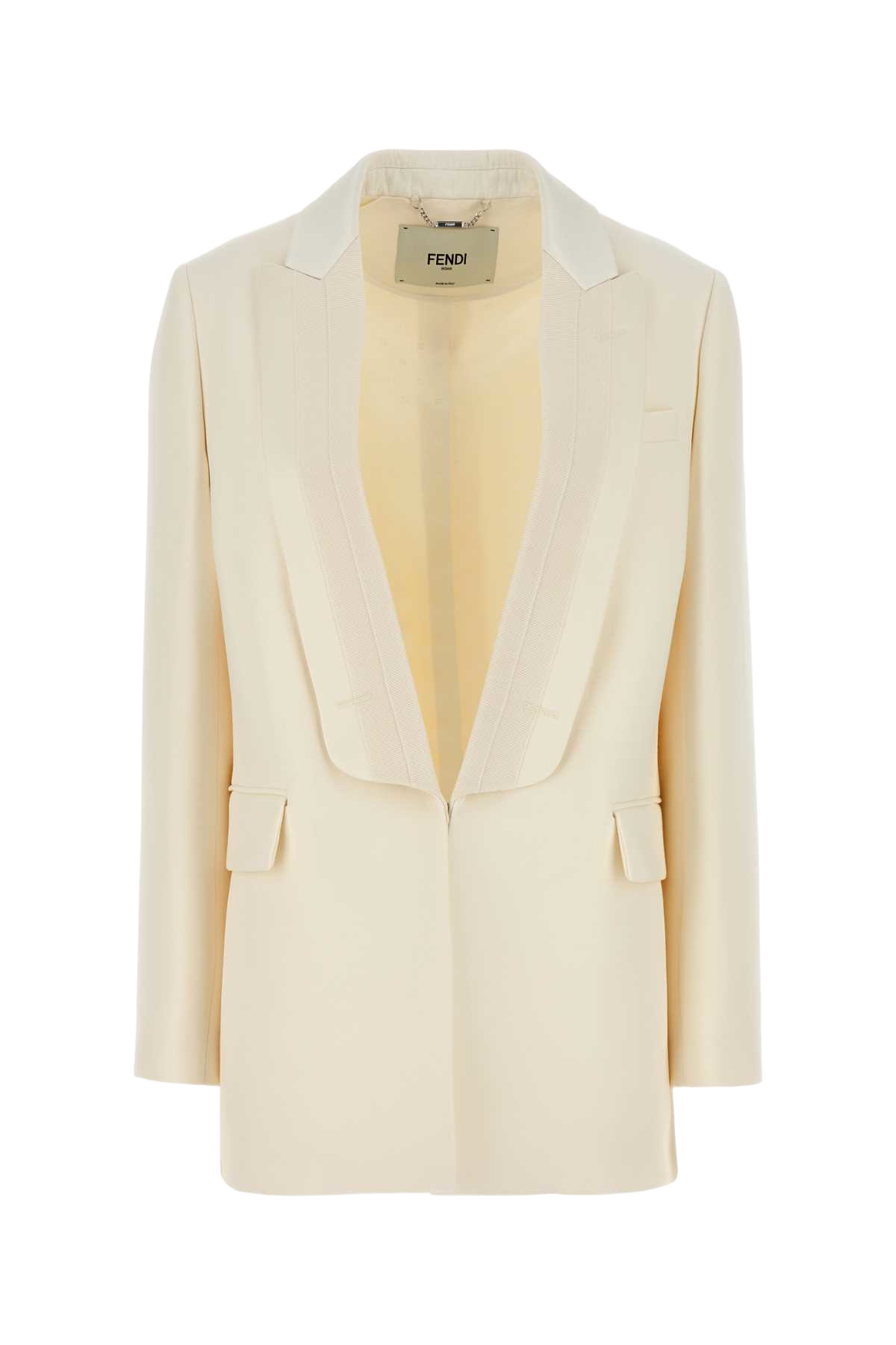 Ivory Wool Blend Blazer White Giacche E Gilet