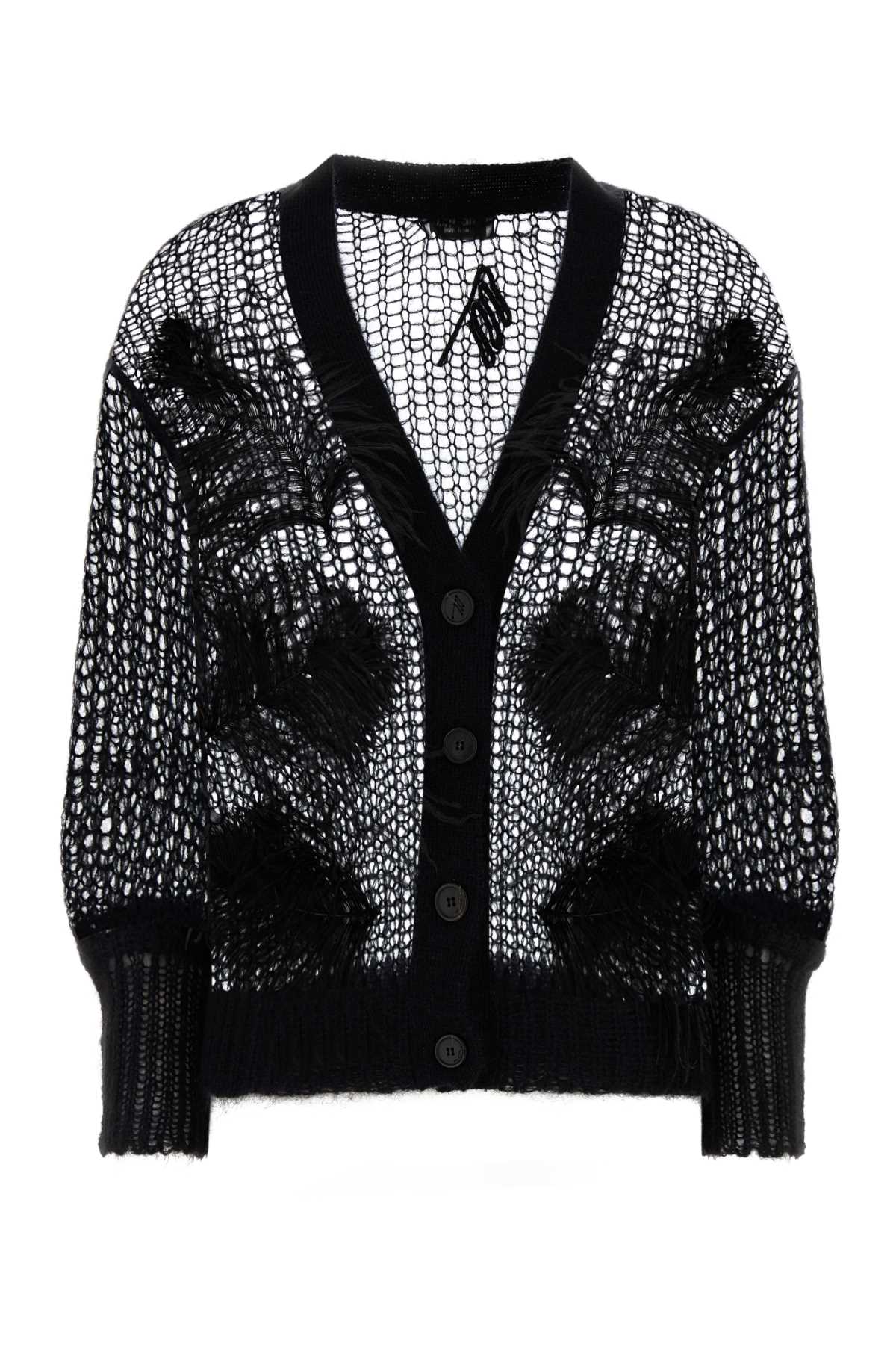 Black Crochet Cardigan Wm Pa Wo Maglieria