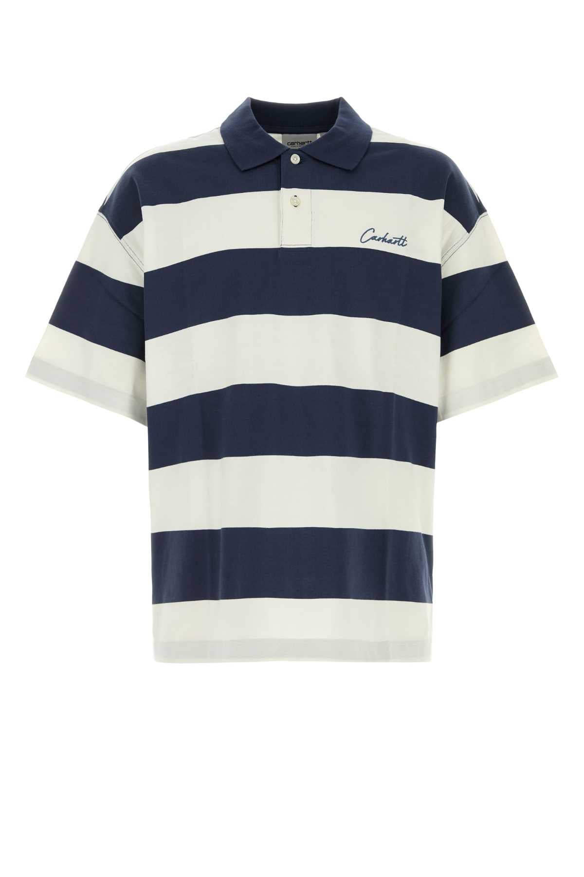Delraystripeblue Exterior: Organic Cotton Polo