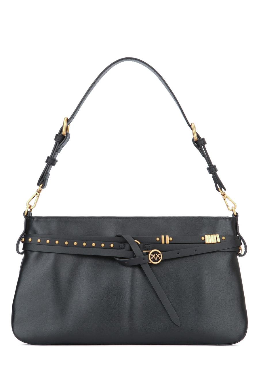 Pinko Classic Grain leather shoulder bag in black