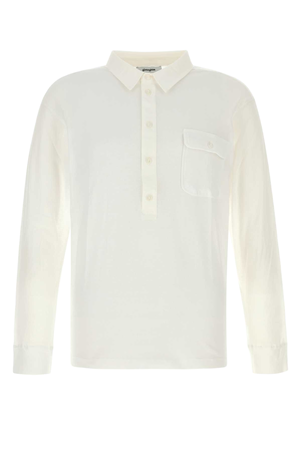 White Cotton Tristan Polo Shirt Exterior