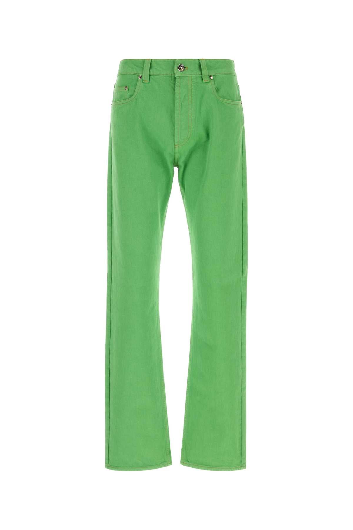 Light Green Denim Jeans Palegreen Exterior: Cotton Pantaloni