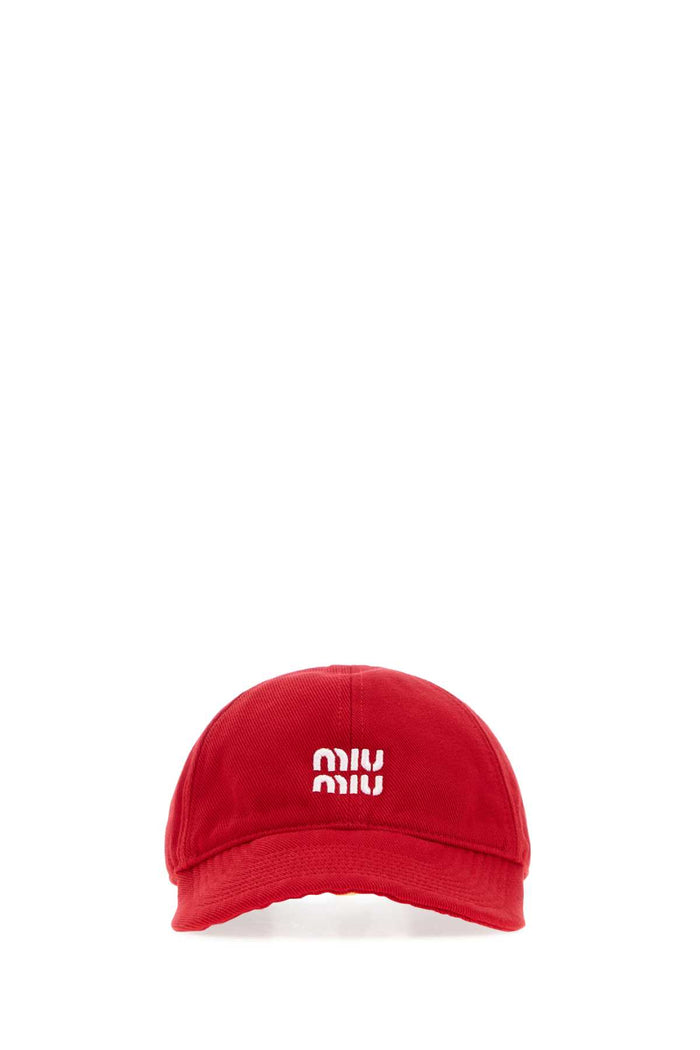 Red Cotton Baseball Cap Rossotabacco Exterior: Cappelli