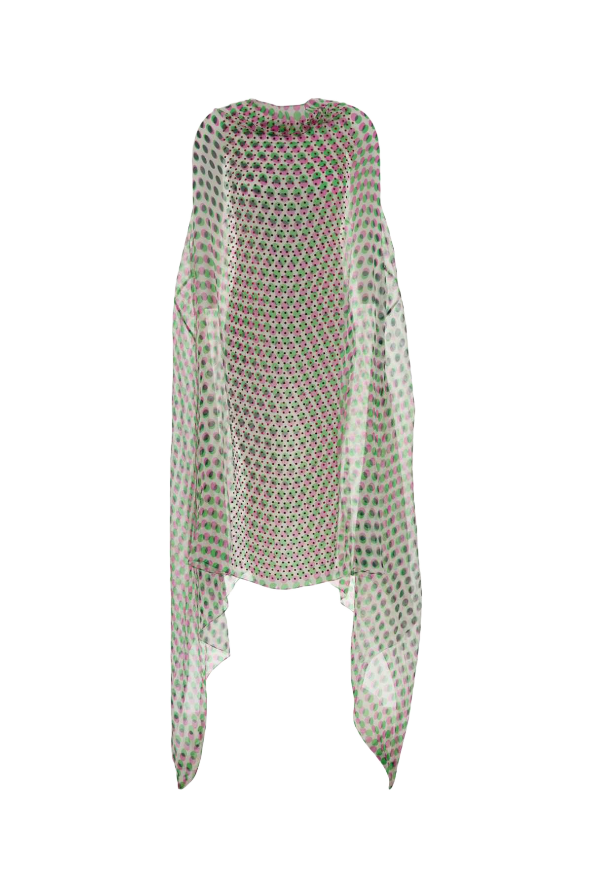 Printed Silk Ducy Dress Ecru Exterior: Abiti