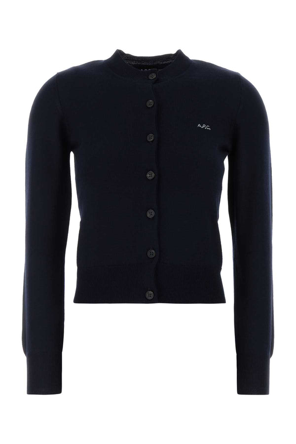 A.P.C. 60% Virgin wool cardigan in navy