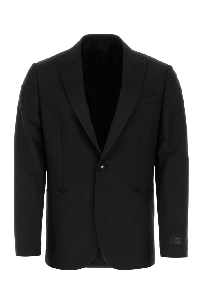 Black Wool Blend Blazer Giacche E Gilet