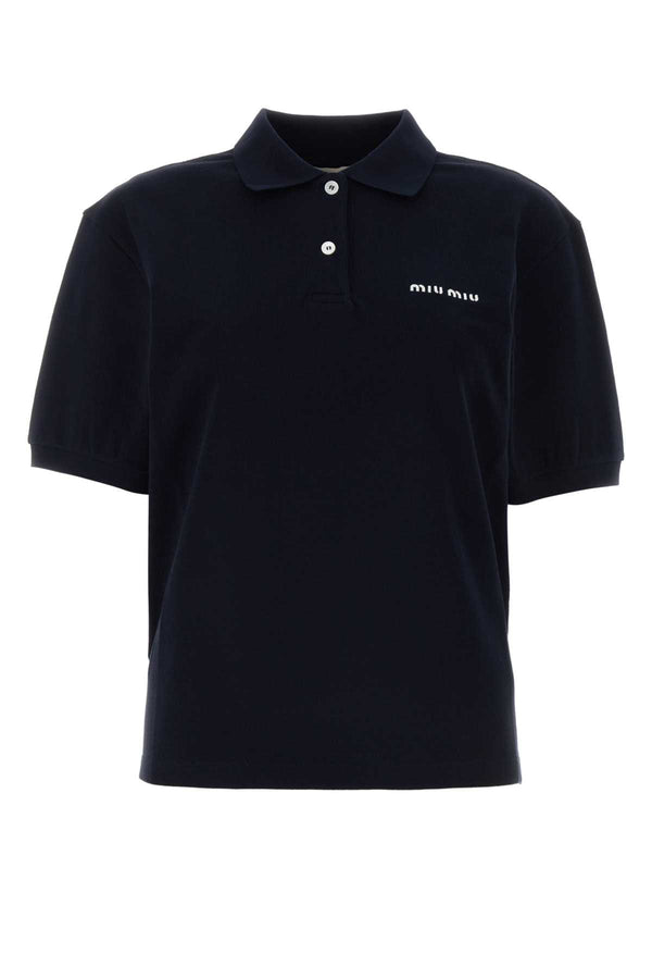 Miu Miu 100% Cotton polo shirt in navy