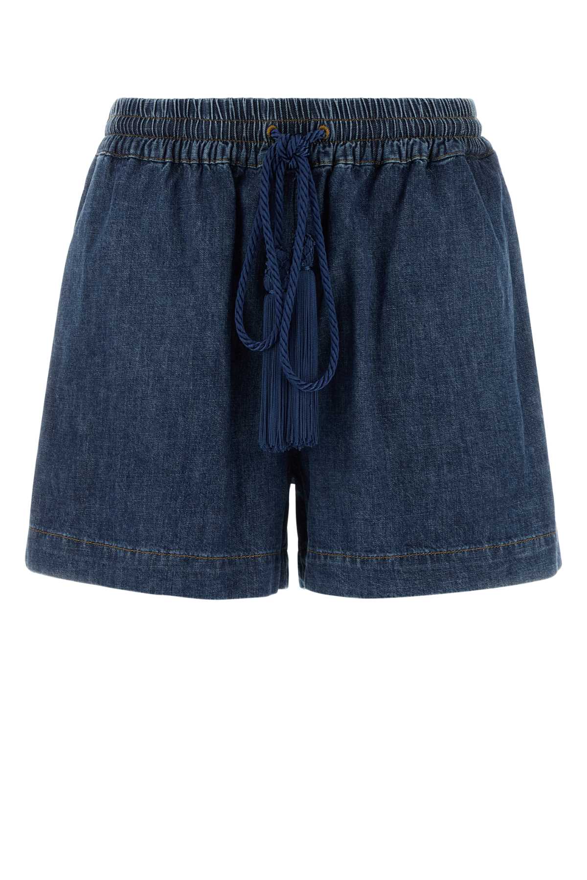 Mediumbluedenim Cotton Short