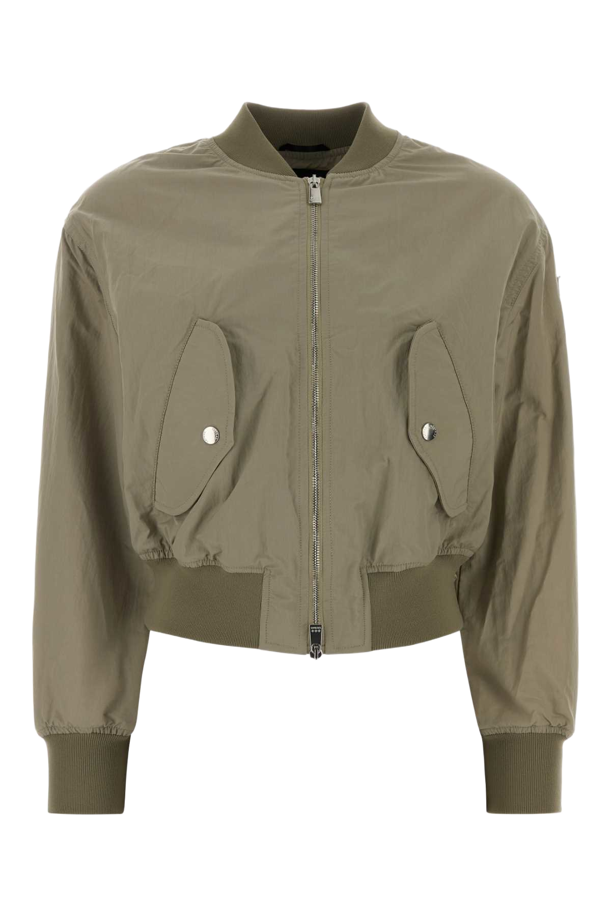 Sage Green Nylon Ottamota Bomber Jacket Beige Exterior: Giubbini