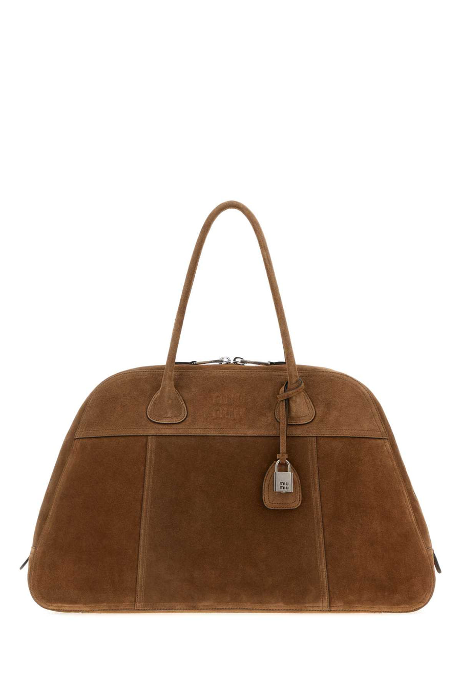 Miu Miu Exterior: 100% calf suede; Lining: 100% fabric; Finishing: silver metal shoulder bag in brown