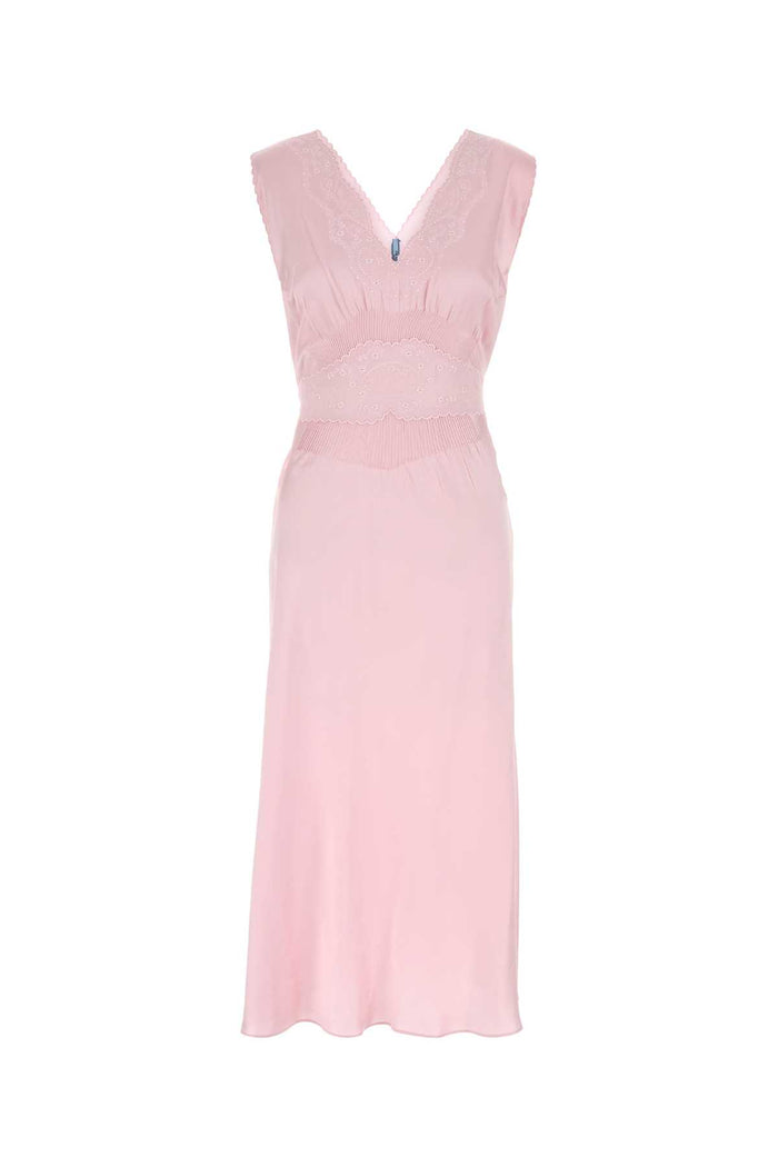 Pink Satin Dress Rosa Exterior: Silk Abiti