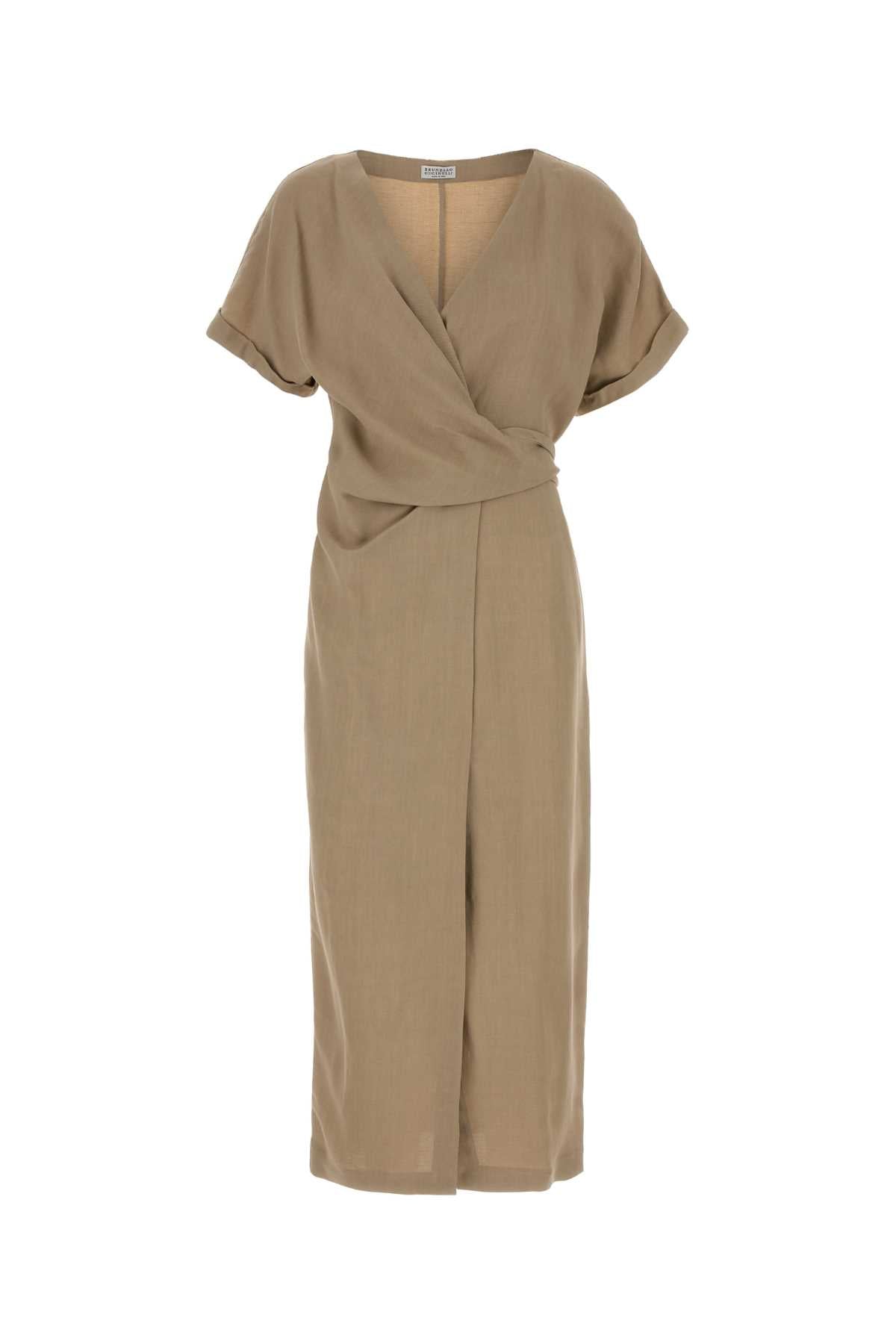 Cappuccino Jersey Dress C9195 Exterior: Viscose Linen Abiti