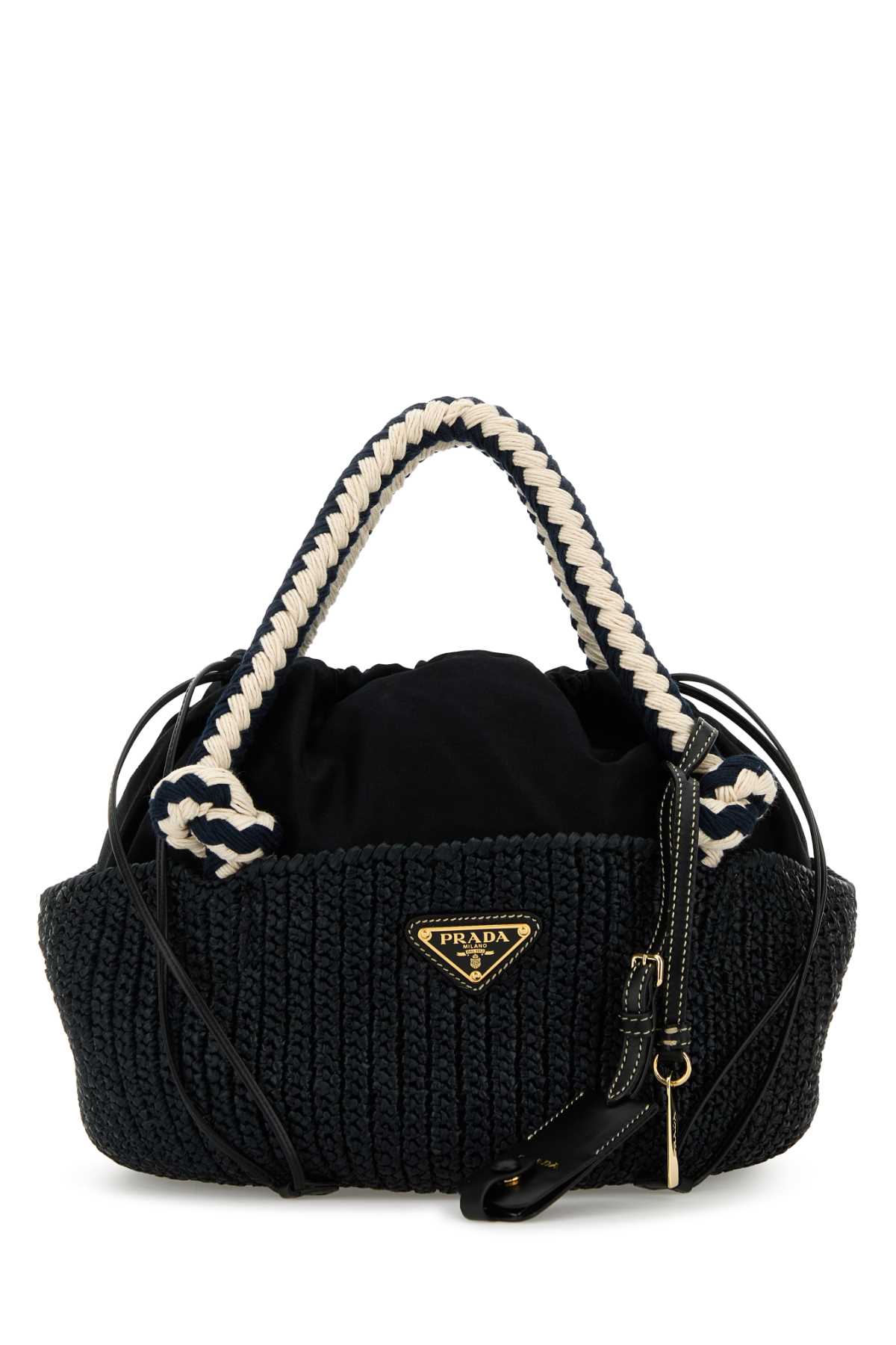 Black Raffia Small Handbag Nero Vi-calfleather Borse A Mano