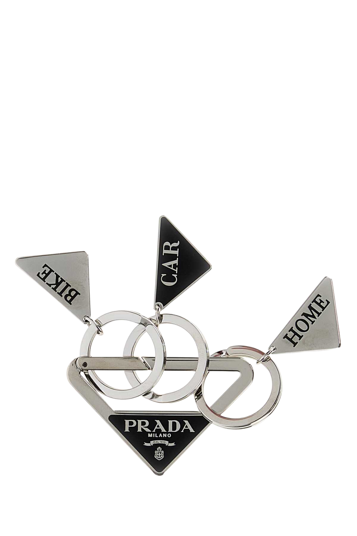 Silver Metal Keyring Nero Portachiavi