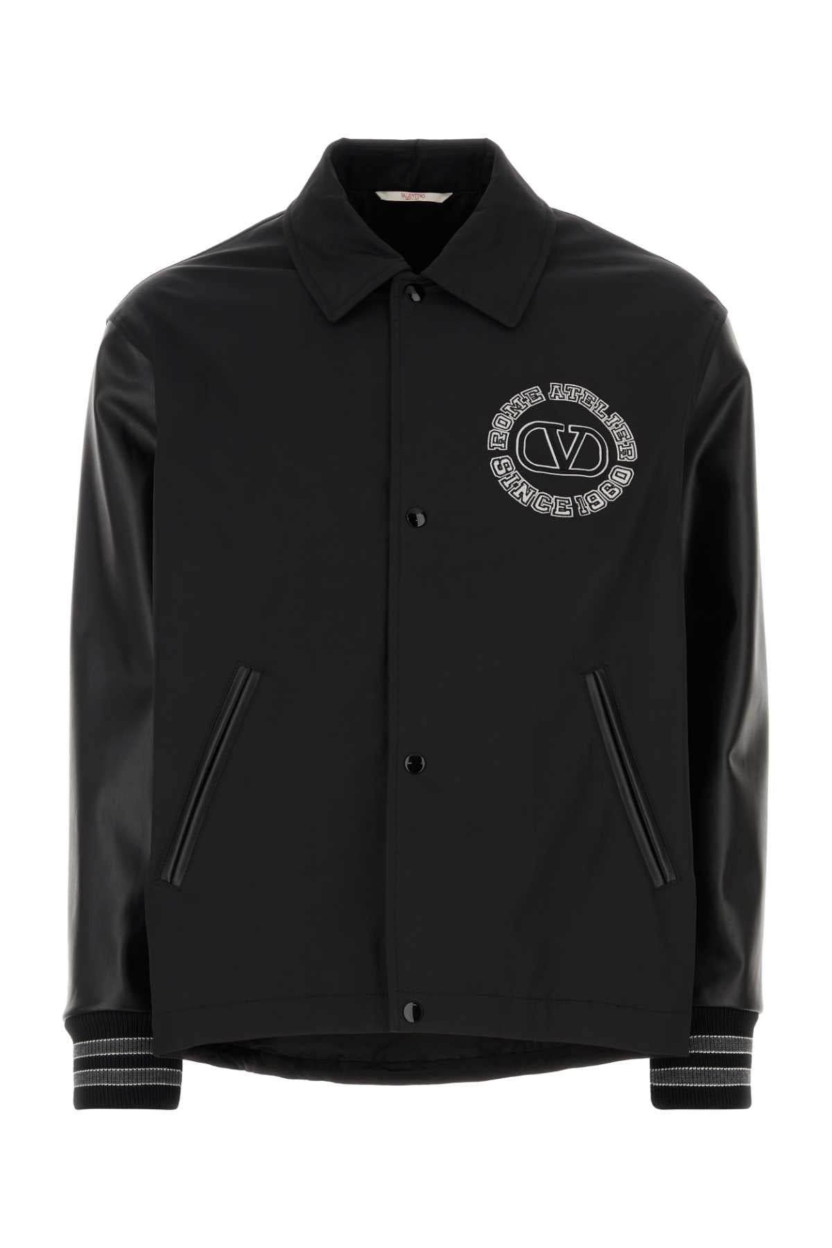 Black Polyester Blend Windbreaker Nero Giubbini