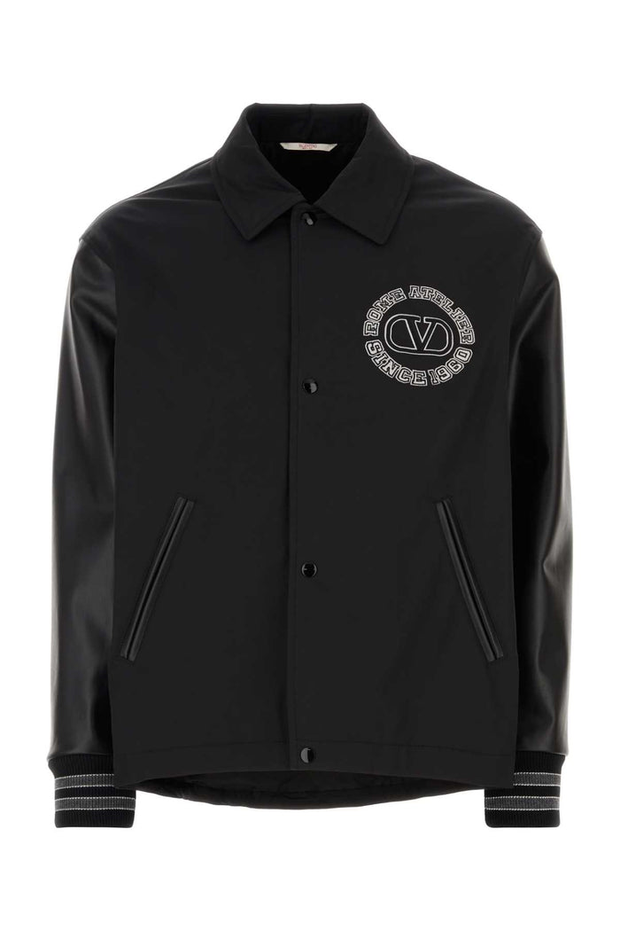 Black Polyester Blend Windbreaker Nero Giubbini
