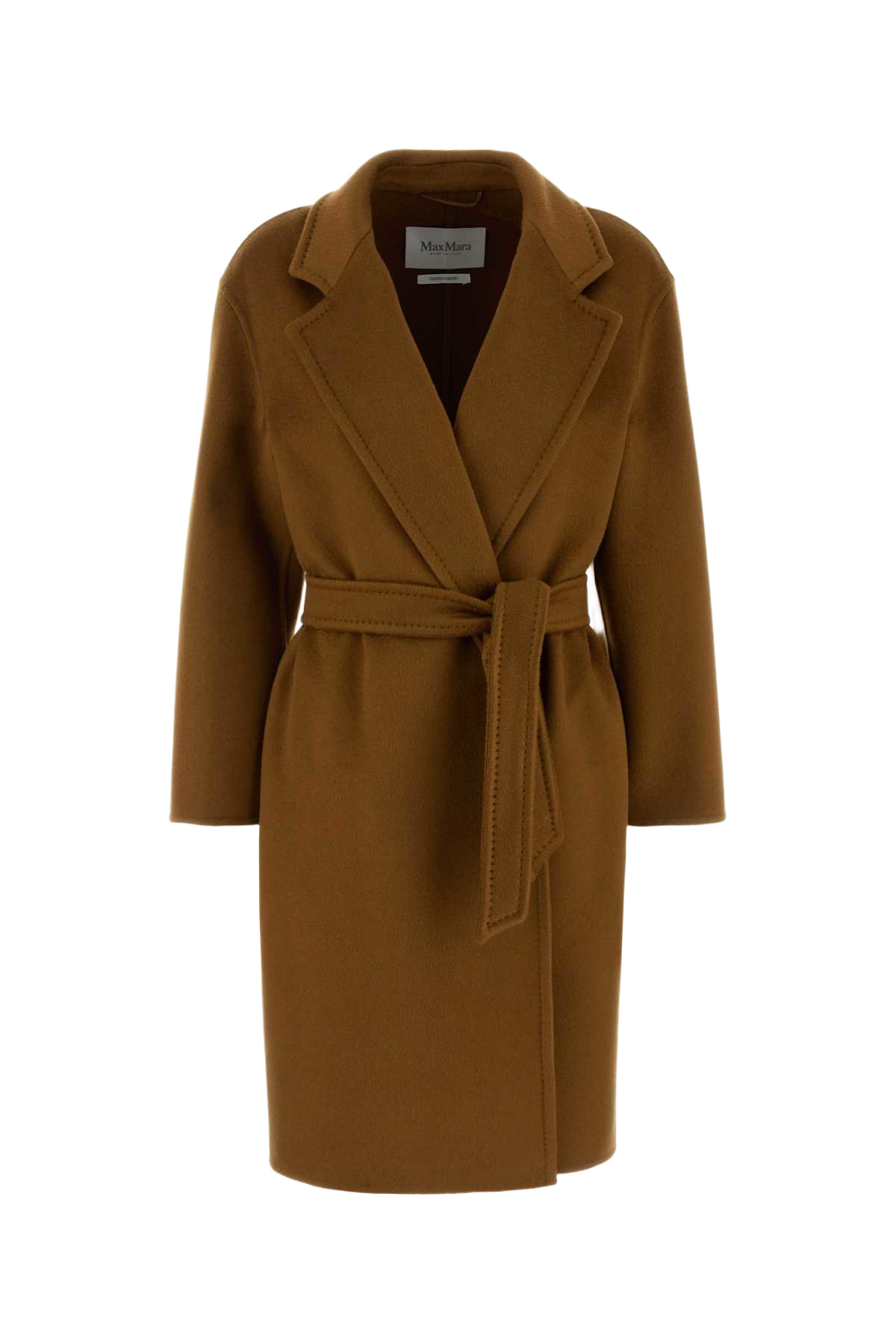 Brown Cashmere Melinda Coat Cuoio Exterior: Cappotti