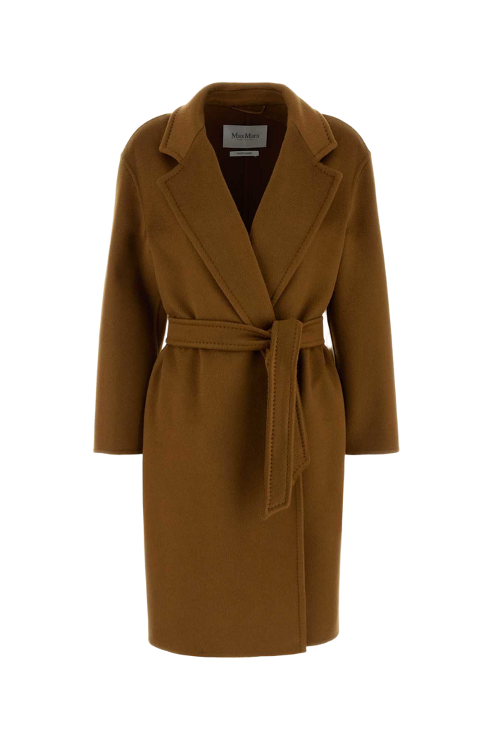 Brown Cashmere Melinda Coat Cuoio Exterior: Cappotti