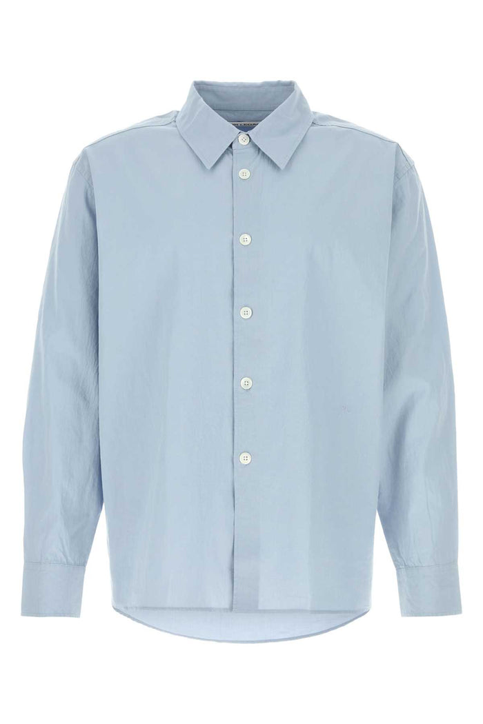 Light Blue Lyocell Blend Shirt Powder Liquid Poplin Camicie