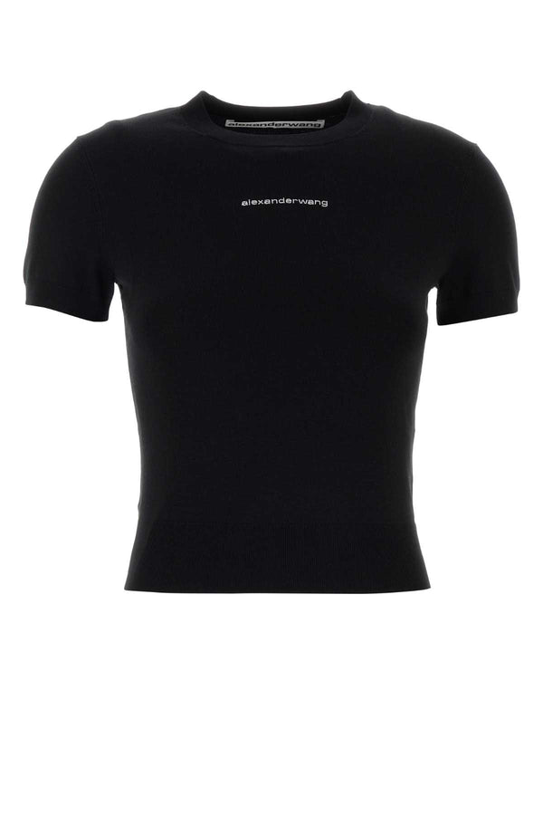 Alexander Wang 39% Cupro 31% Nylon 24% Polyester 6% Elastane t-shirt in black