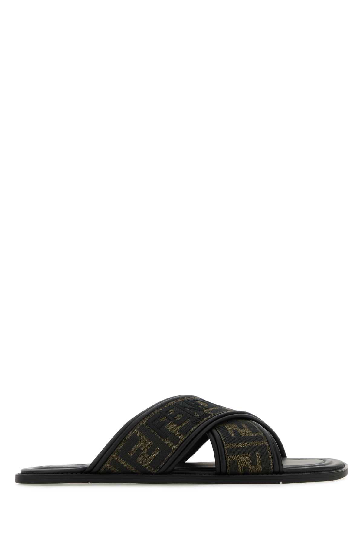 Embroidered Canvas Fussbett Slippers Tabacco