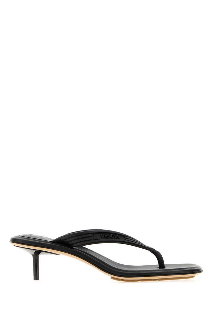 Black Rubber Sampieri Thong Mules Rubbnapblack Slippers