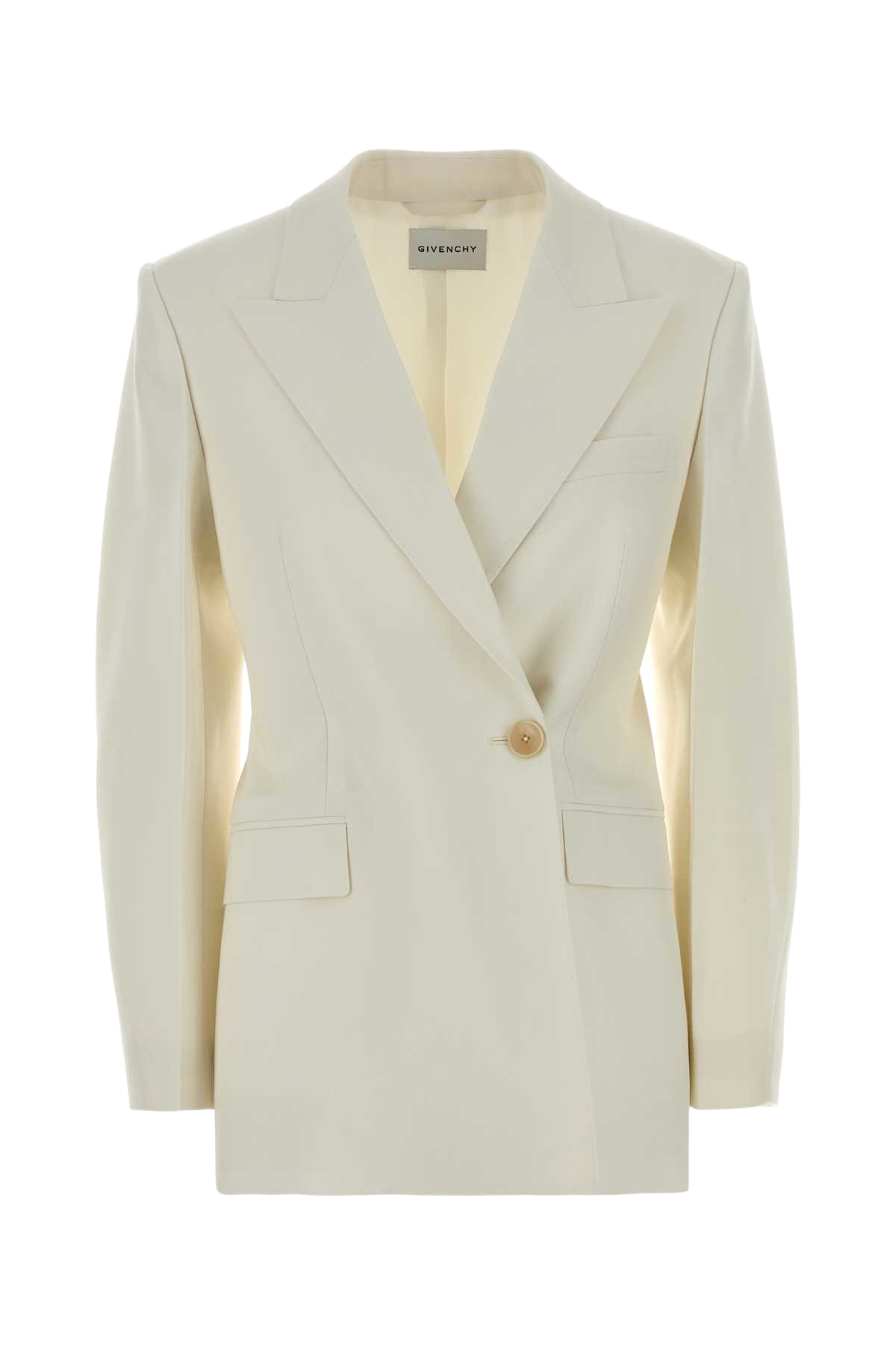 Ivory Wool Blend Blazer White Giacche E Gilet
