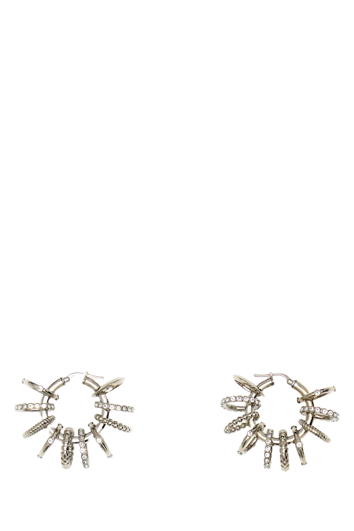 Silver Metal Multi Ring Earrings Whicrysiba Orecchini