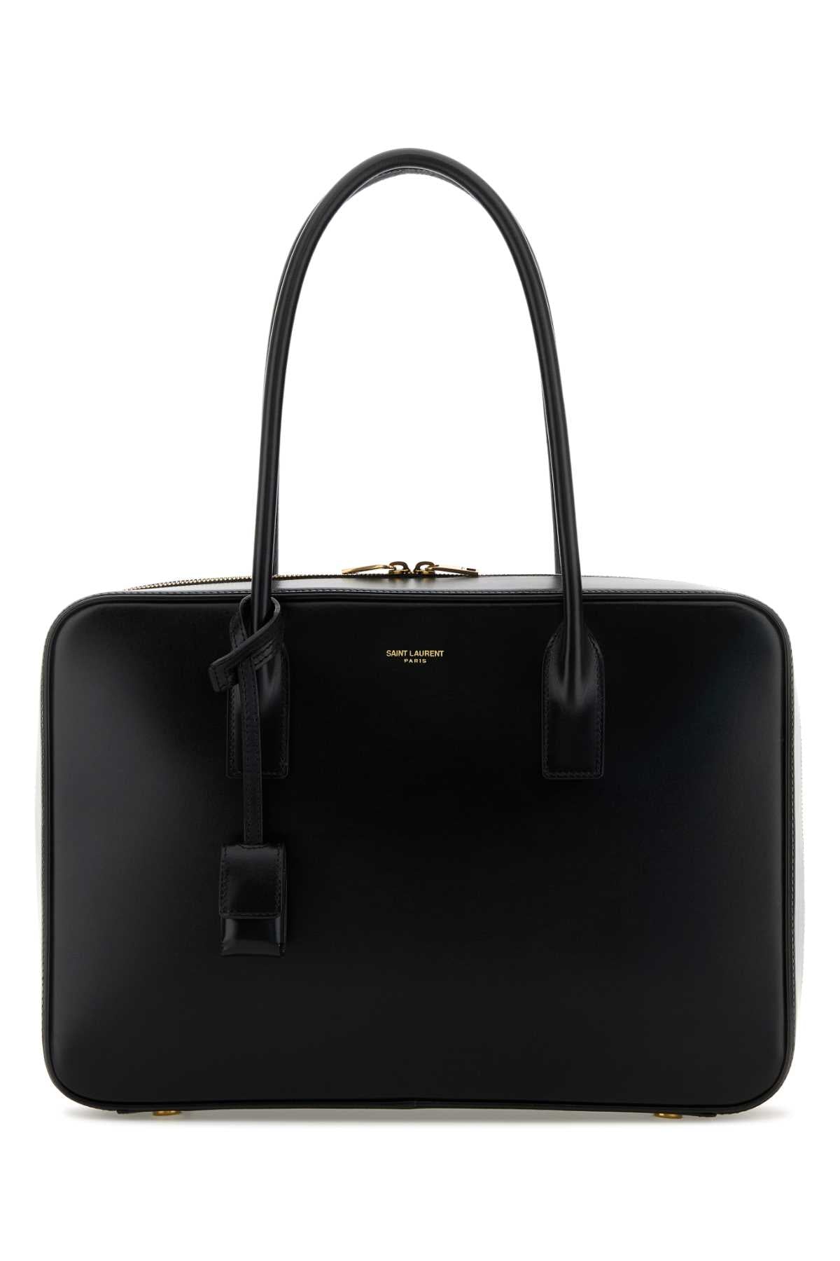 Black Leather Sac De Jour Handbag Nero Borse A Mano