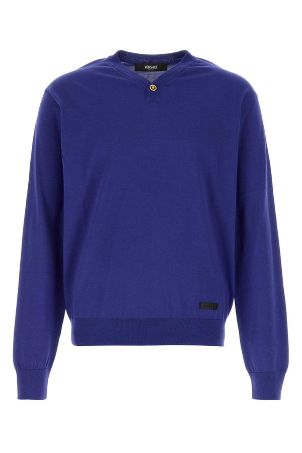 Versace Sweater 59% Silk sweater in blue