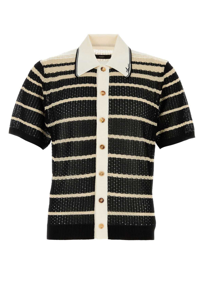 Embroidered Crochet Cardigan Black Exterior: Viscose Camicie