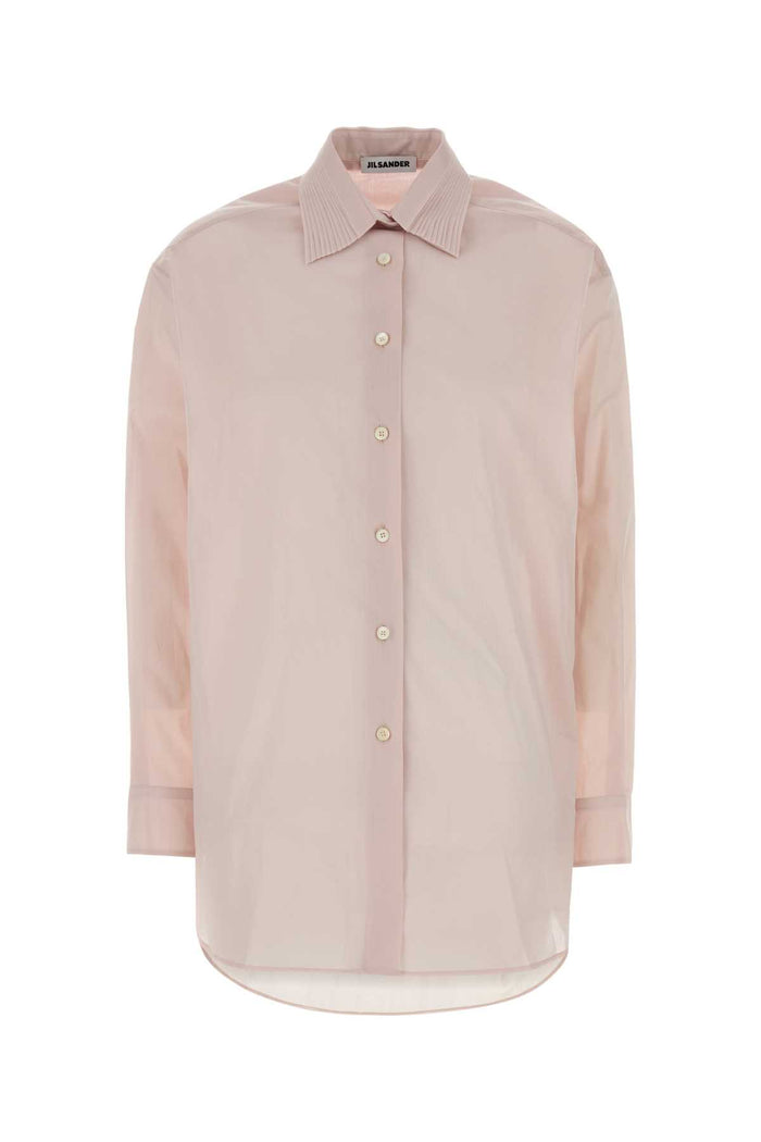 Pastel Pink Muslin Oversize Shirt Seashell Exterior: Cotton Camicie
