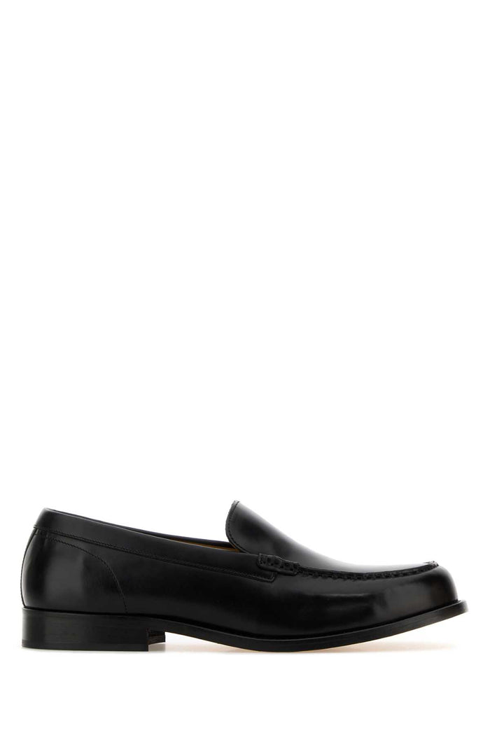 Black Leather Loafers Noir Mocassini