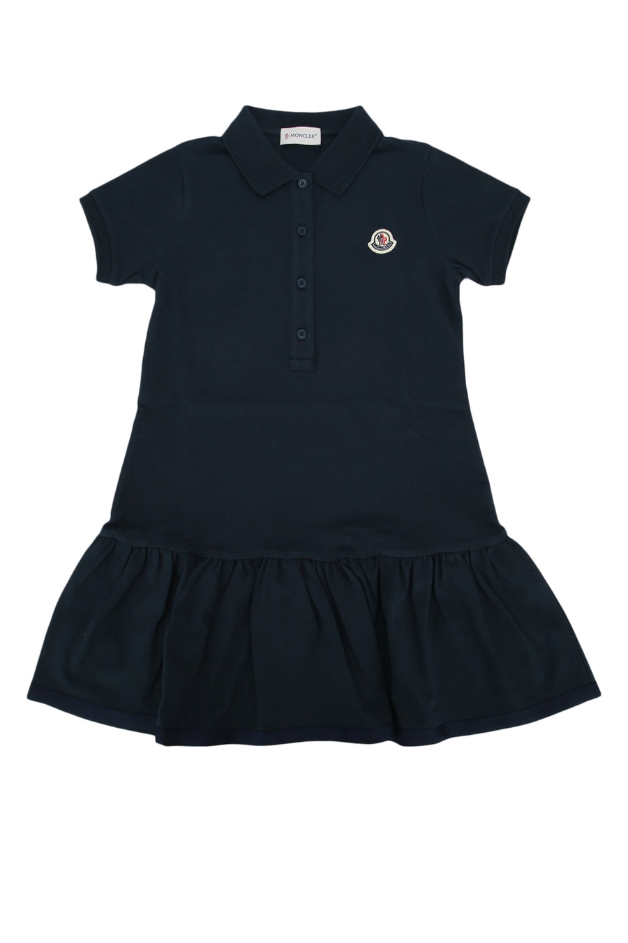 Moncler Jr Base fabric: 96% cotton + 4% elastane; Lower edge: 100% viscose dress in navy