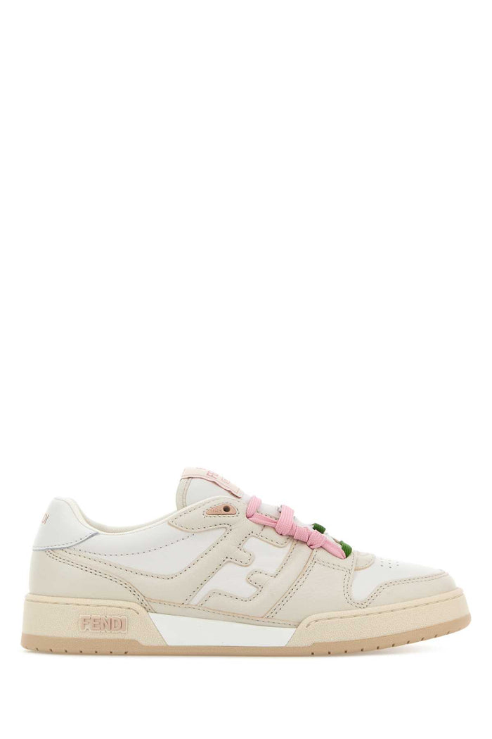 Multicolor Leather Fendi Match Sneakers Porcellana+ultrawhit