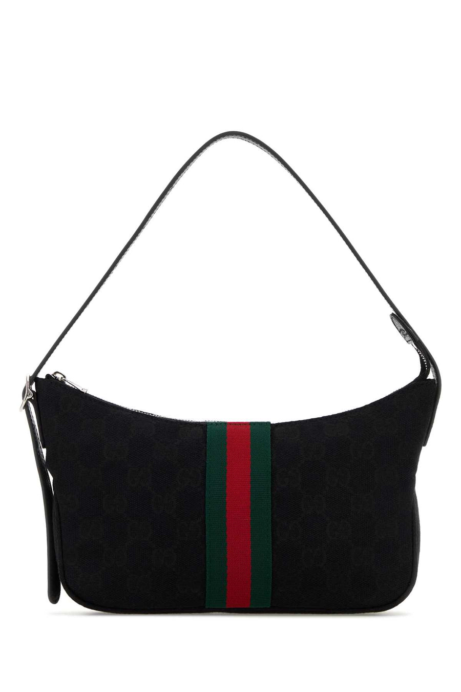 Gucci Exterior: 100% Fabric; Lining: 100% Fabric; Finishing: Silver metal shoulder bag in black