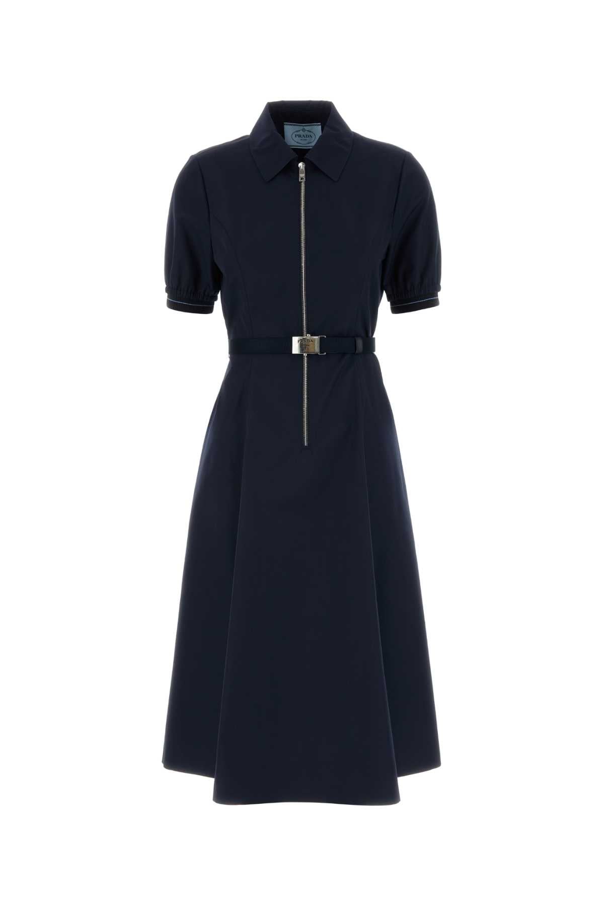 Navy Blue Poplin Dress Bleu Exterior: Polyester Cotton Abiti