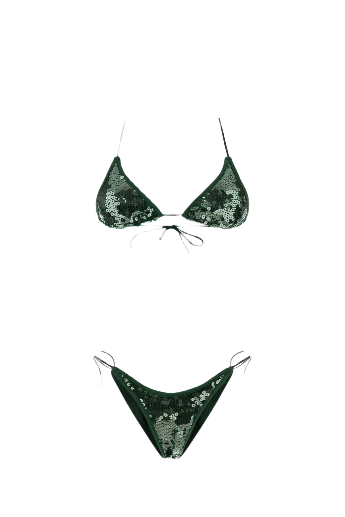 Embellished Polyester Marylin Bikini Green Costumi Da Bagno