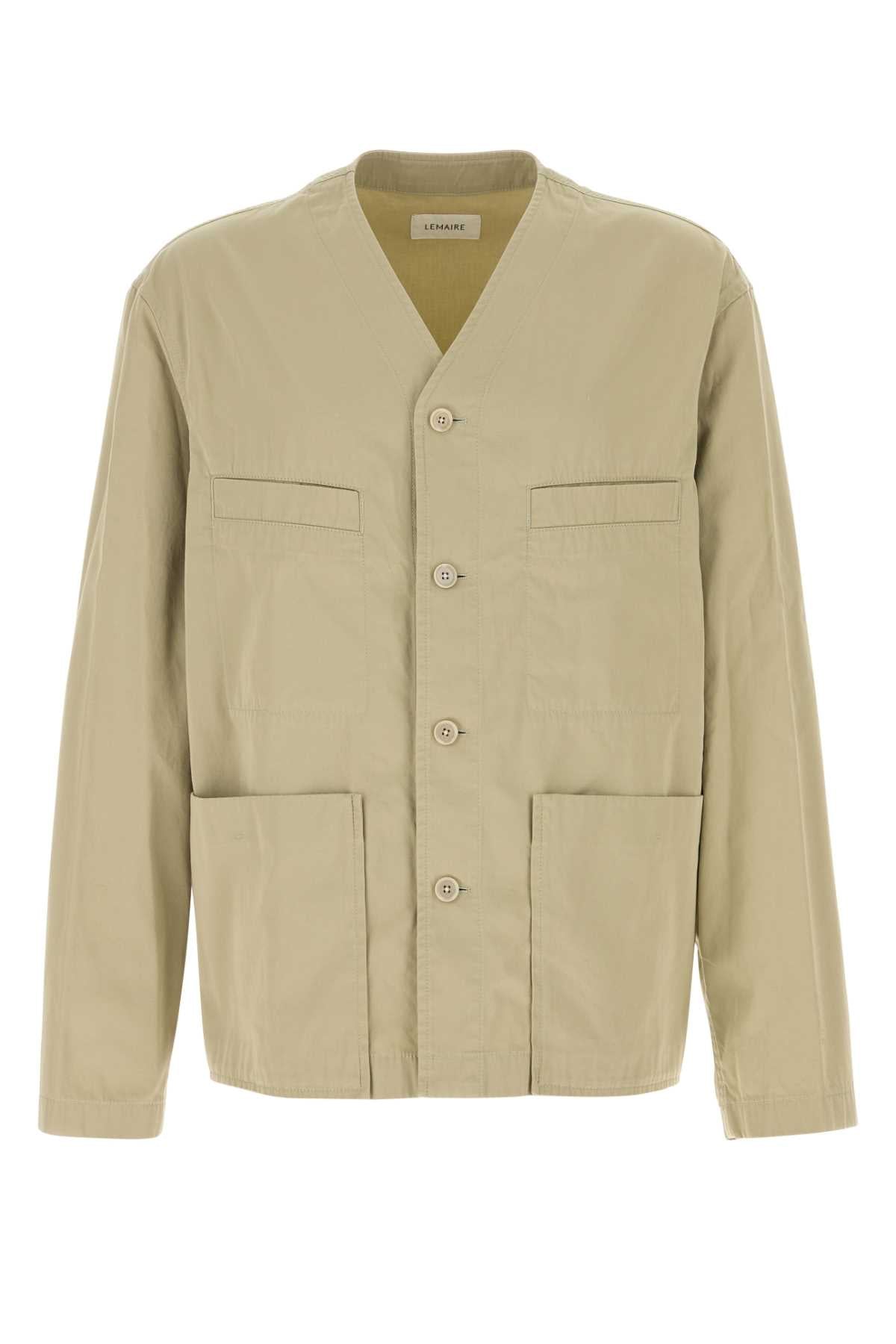 Khaki Cotton Jacket Lightsage Exterior: Giubbini
