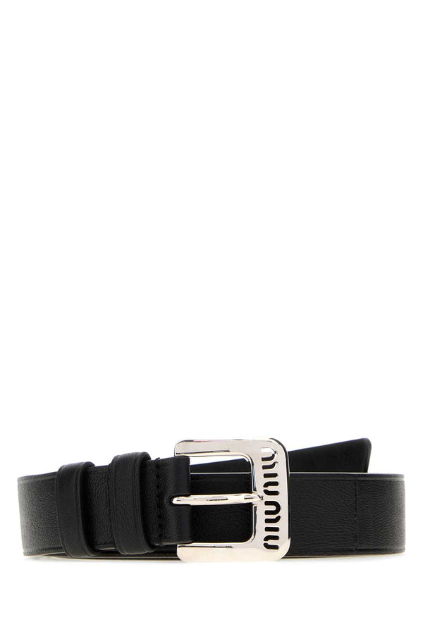 Miu Miu 100% Calf Finishing: Silver metal belt in black